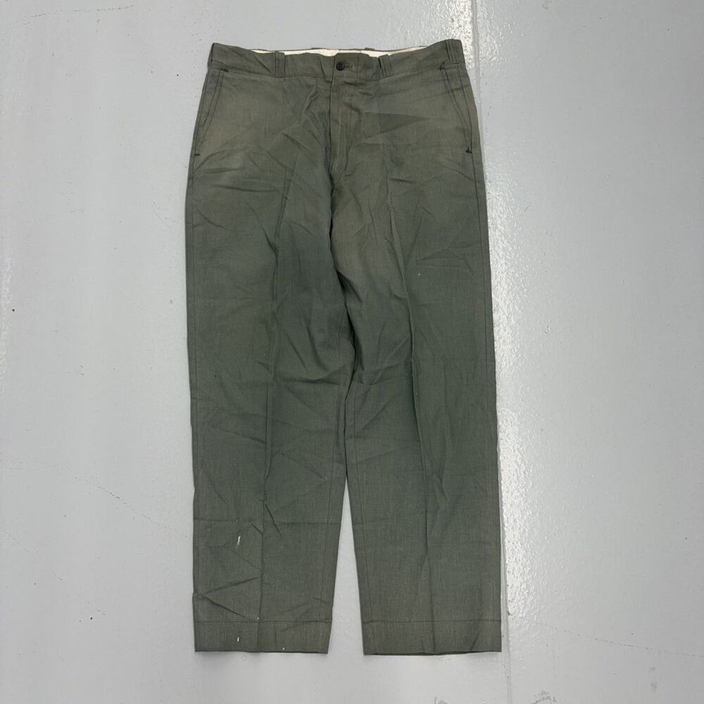 Vintage 60s Sears Green Sanforized Workwear Chinos 34x27